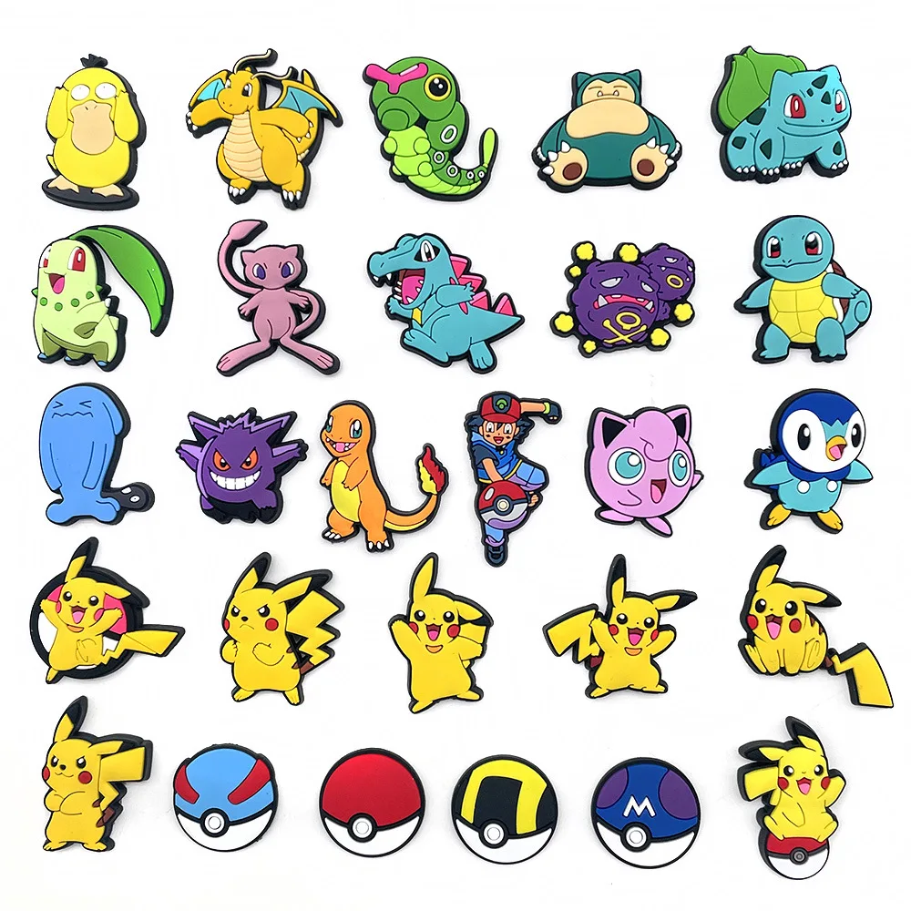 Hot Selling Pikachu Croc Charm Cute Anime Shoe Charms Soft PVC Cartoon Croc Charm for Adult Kids