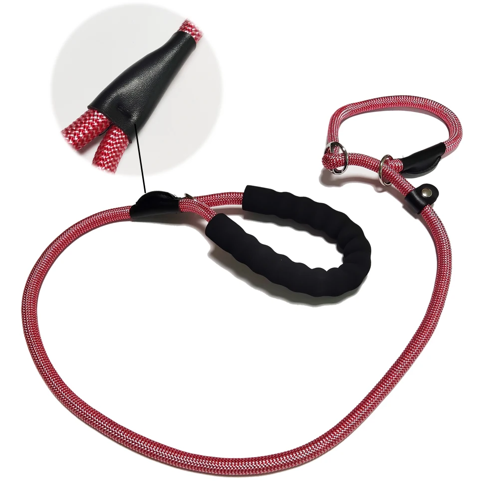 Custom design color luxury Nylon Round Rope durable tactical Pet Dog Collar and Leash Set Adjustable For Pet Dogs