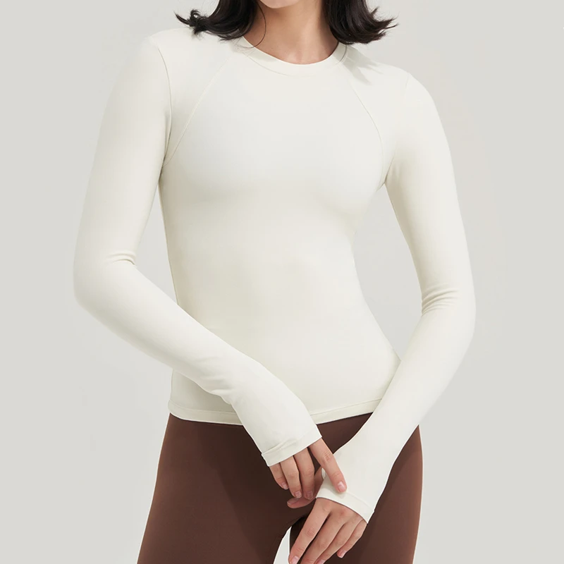 Fall Fitness Yoga Clothes Women Long Sleeve Sportswear Nude Sports Running Shirt Athletic Gym Workout Tops Wear With Thumb Holes