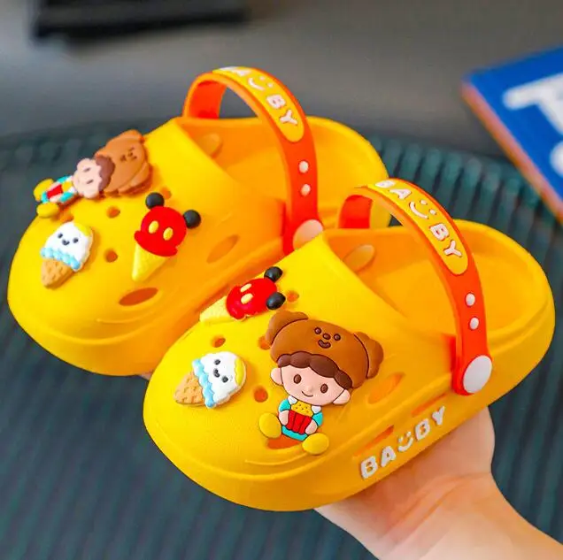 Fashion Boys Girls Summer Kids Beach Garden Shoes Outside Slides Baby Toddler Pvc Non-slip Indoor Sandals