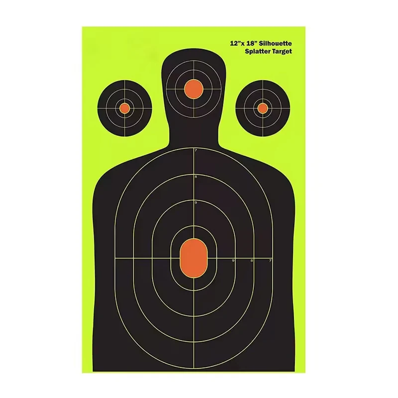 Ready To Ship 12X18 Inch Shooting Targets Easily See Your Shots Burst Bright Fluorescent Yellow Upon Impact Splatter Targets