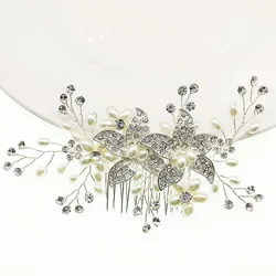 SHSS2006 Wholesale Handmade Bridal Gold Color Hair Accessories Wedding Rhinestone Hair Comb For Girls