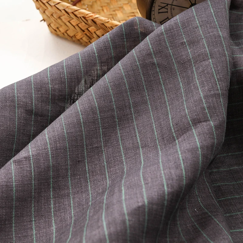 Manufacturers wholesale woven natural stripe 100% hemp fabric for sale