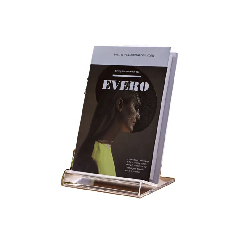 Acrylic Bookend Shelves Clear Plastic Bookshelf Stand Customized High Transparent