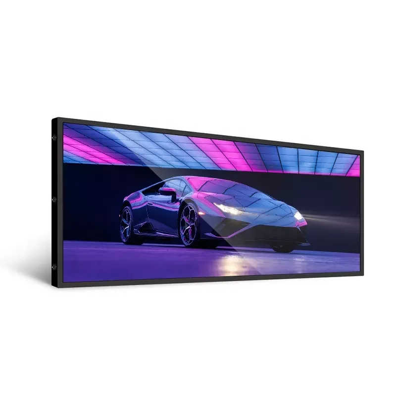 WB3802A(2022) Digital Signage Advertising Player Shelf Edge Supermarket Ultra Wide Shelf Lcd Stretched Bar Video Display