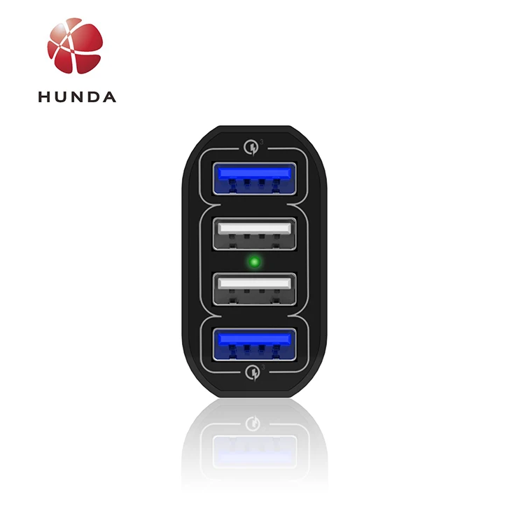  HUNDA Высокое качество 48 Вт 4 порта USB быстрая зарядка QC3.0 Мини Портативный многопортовый Универсальный 5 в 2 А автомобильное зарядное устройство для мобильных