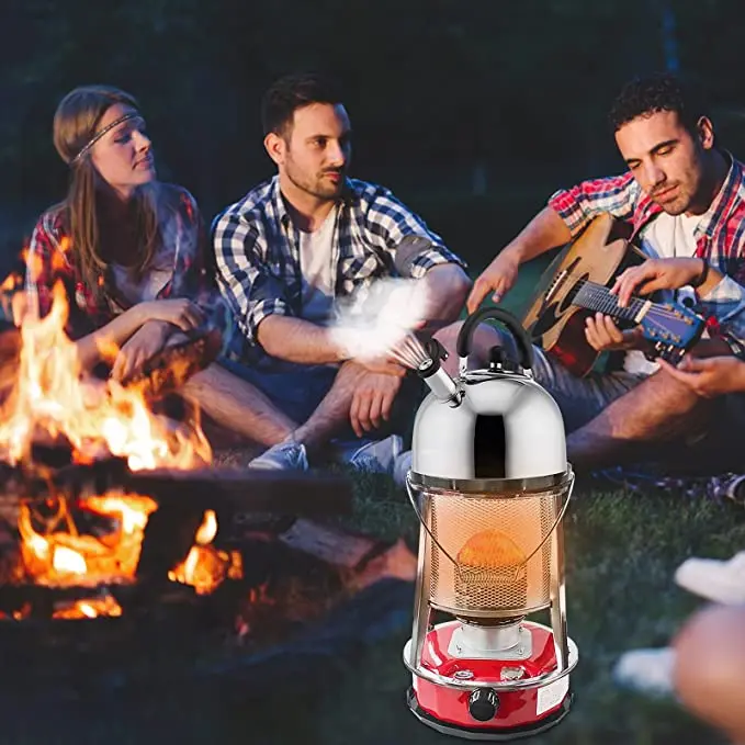 Kerosene Stove Heater Lightweight Portable Stainless Steel Oil Heater Glass Burner for Indoor Camping Kerosene Heater