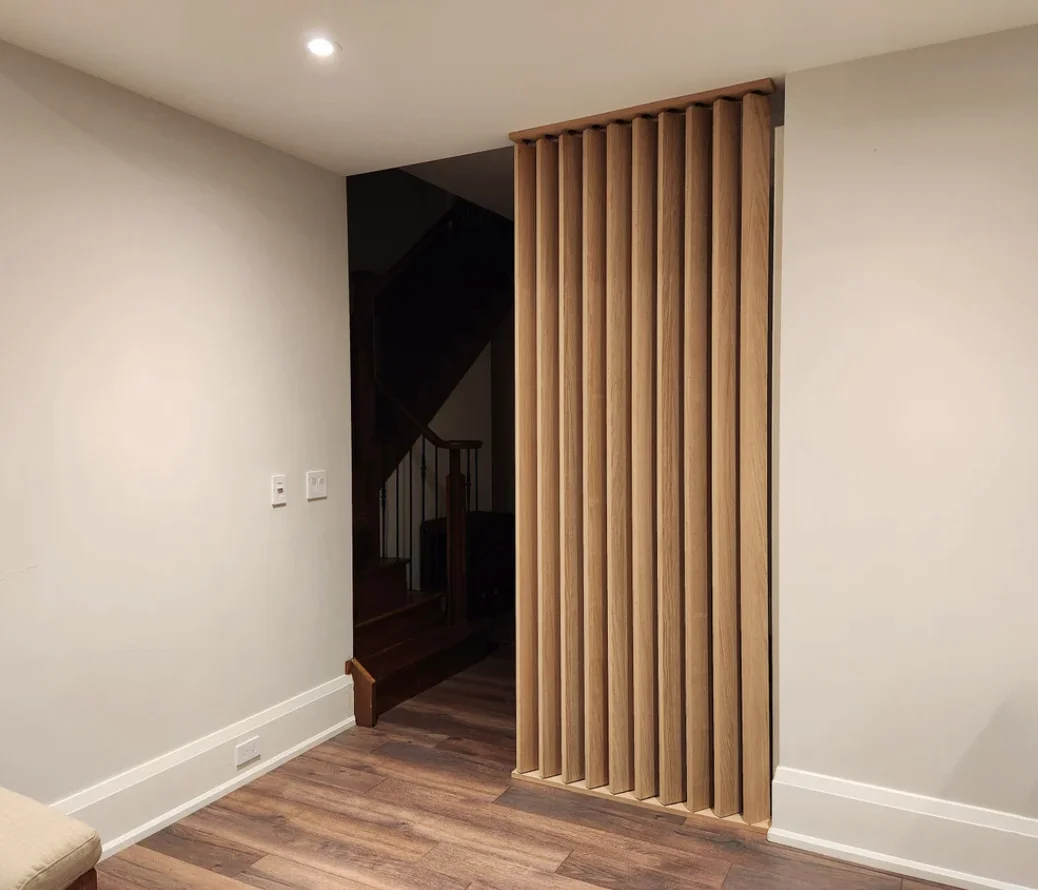 Handcrafted Home Privacy Solution Floor-to-Ceiling Wooden Slats Wooden Slat Partition Dividers Wall Partition Room Divider