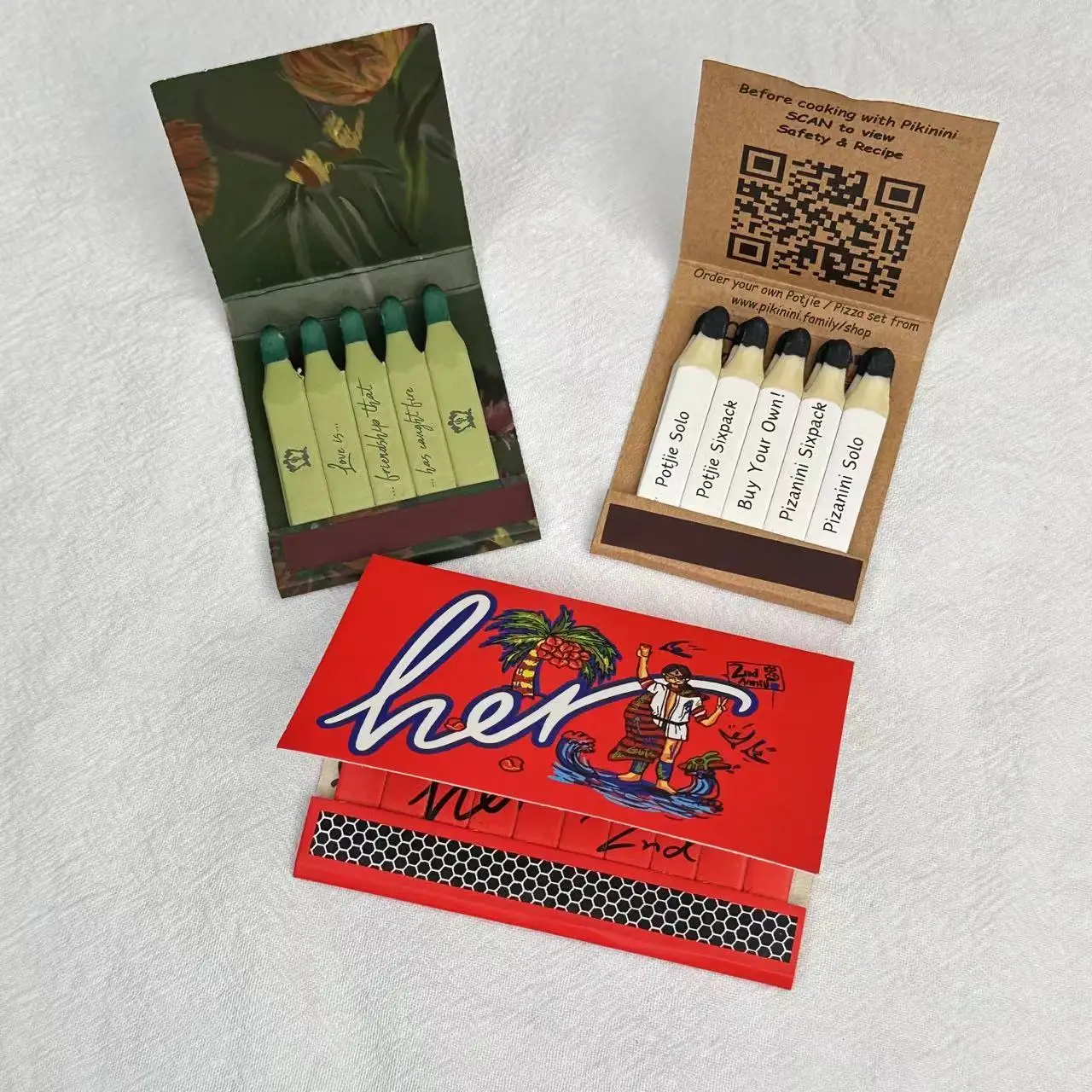 Book style matches logo full-color printing household cigar matches Customized size design for matchbooks vintage matchbooks