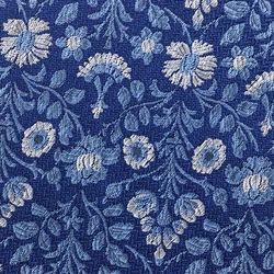 Gentlemen Blue Flower Woven Patterns Custom Neck Ties Hand Stitching 7 Fold Natural Silk Tie for Men Suit