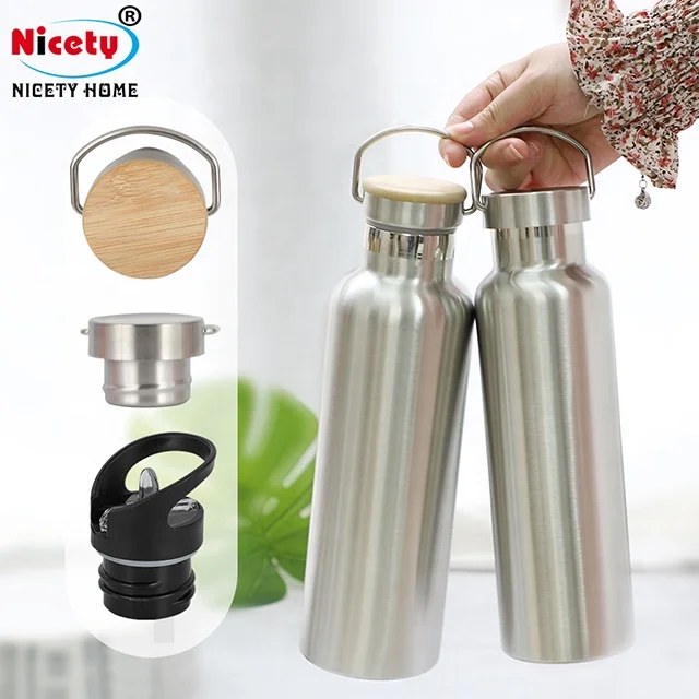 Best selling products 2024  sport infuser bamboo lid stainless steel double wall water bottle