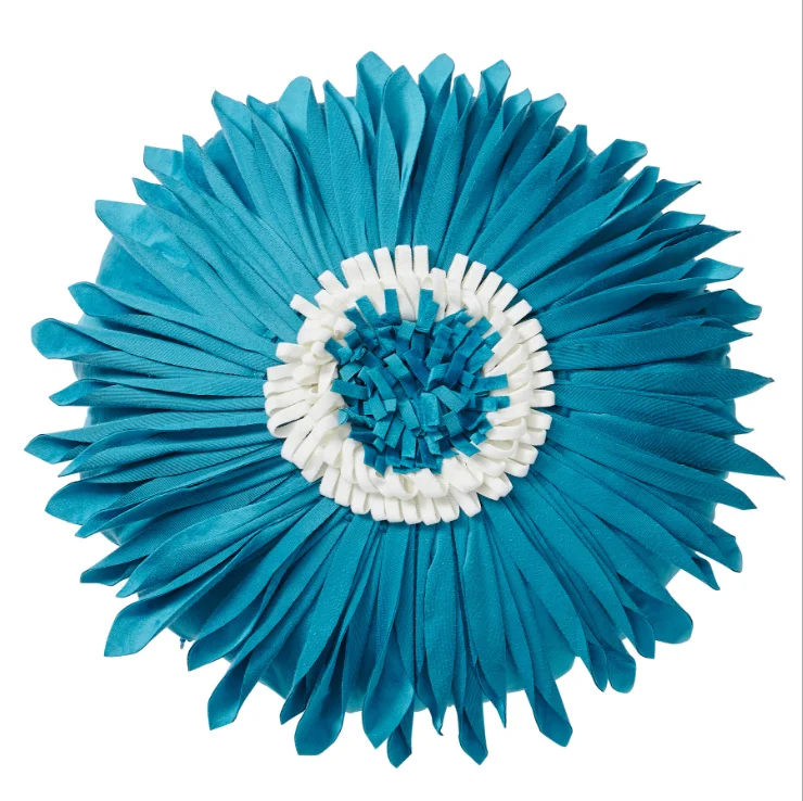 European Round Cushion Handmade Plush Dutch Fleece Sunflowers Cushion Sofa Pillow