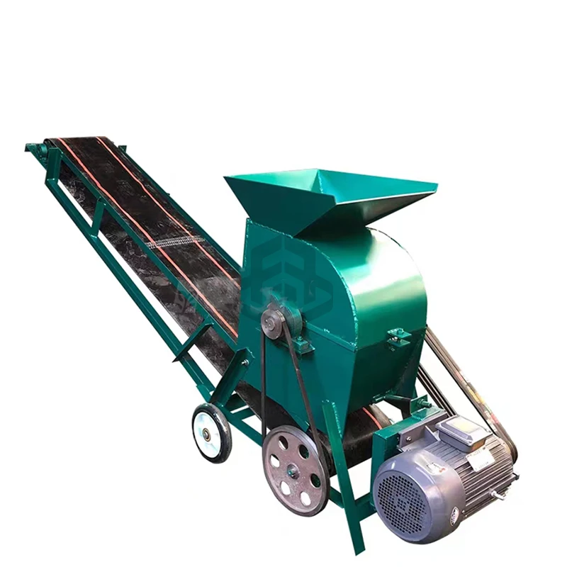 Mobile Nursery Soil Cattle Sheep Dung Soil Crusher Stone Crushing Machine Cobblestone Construction Quarry