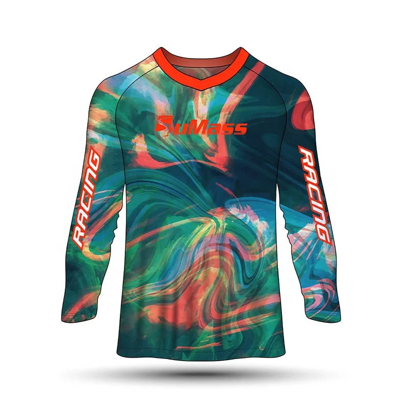 Full Sublimation Tie Dye Motorcycle Auto Racing Wear MX Motocross Jersey Clothing Riding Gear