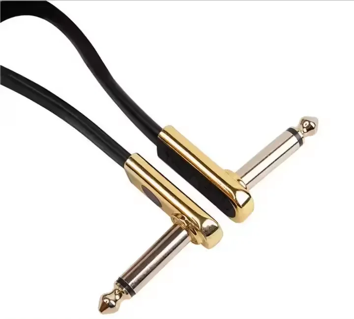 Pure Copper Plug 1/4 Instrument Cables Pedal Cable Kit Instrument Effect Pedal Patch Cordsmetal for Effect Pedals 6 Inch 15 Cm