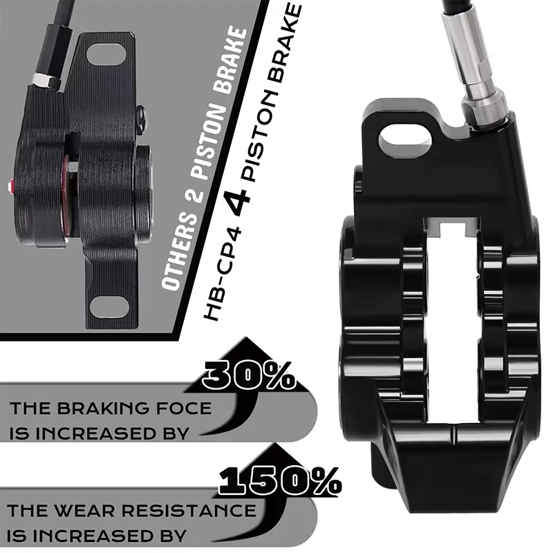 OEM/ODM BUCKLOS MTB 4 Piston Hydraulic Disc Brake 850/1550mm Bicycle Brake Set Oil Pressure AM DH E-bike MTB Disc Brakes