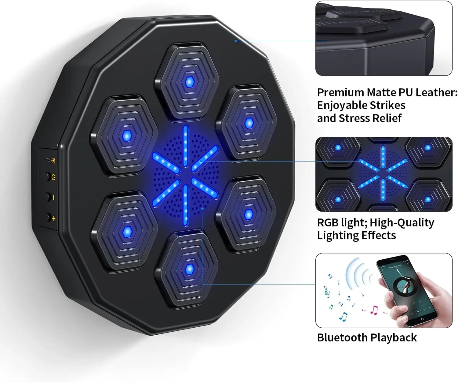 YUNPAO Music Boxing Machine Wall-Mounted Led Light Boxing Equipment With Bluetooth