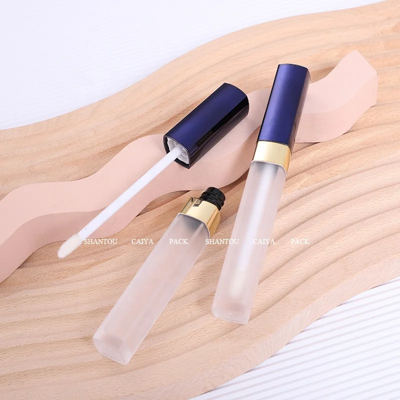 7ml Wholesale Cosmetic packaging manufacturer clear frost gold empty eyeliner tubes plastic slim square eyelashes containers