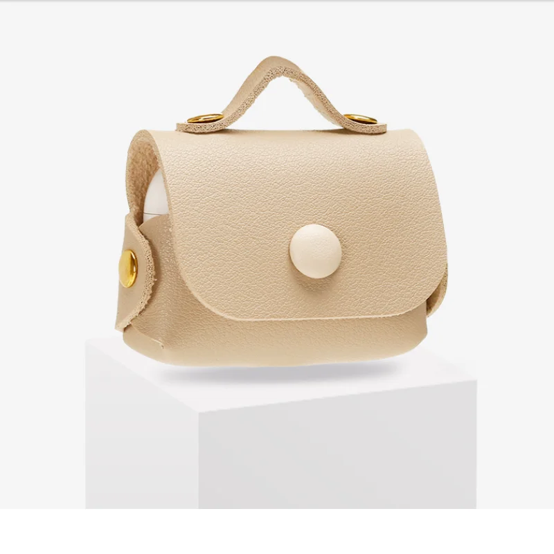 Compatible PU Leather AirPods Pro Case Protective Holder with Custom Logo for AirPods 3 Headphone Use