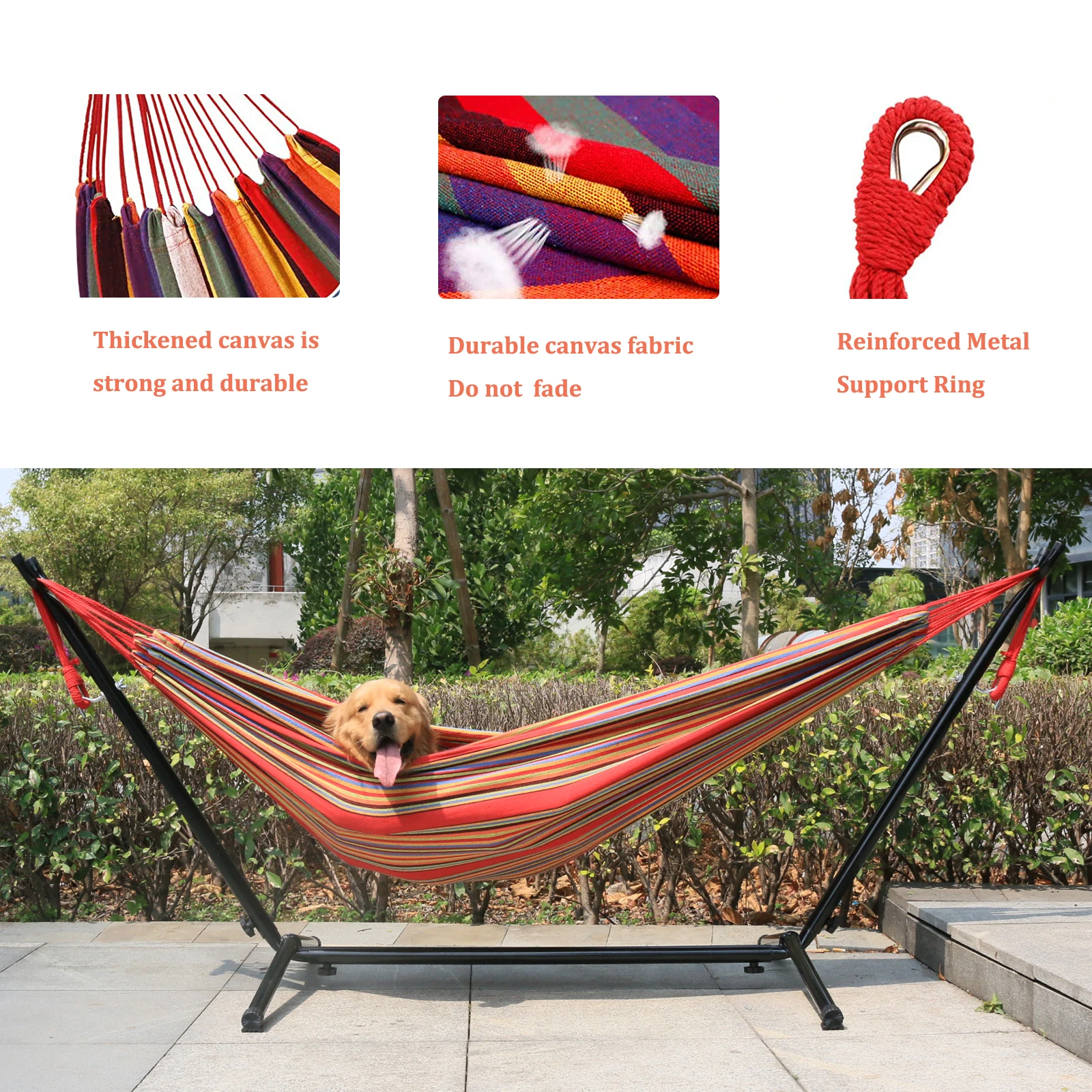  Dropshipping Portable Outdoor Garden Patio Camping Hammock Swing with Space-Saving Steel