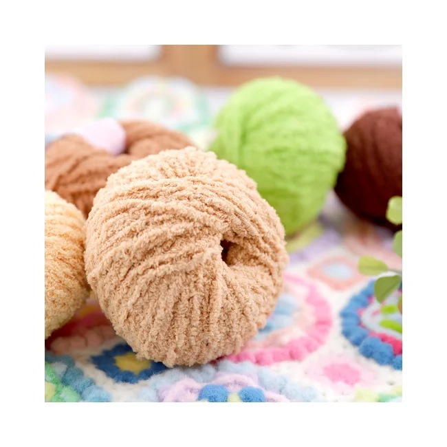 100% Polyester Space Dyed Semi-Face Fleece Fancy Yarn for Knitting and Weaving High Tenacity Yarn Crafts