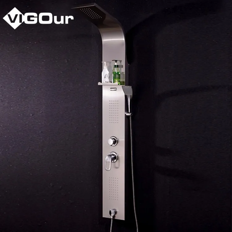 Wall mounted bathroom  smart shower panel stainless steel rain shower