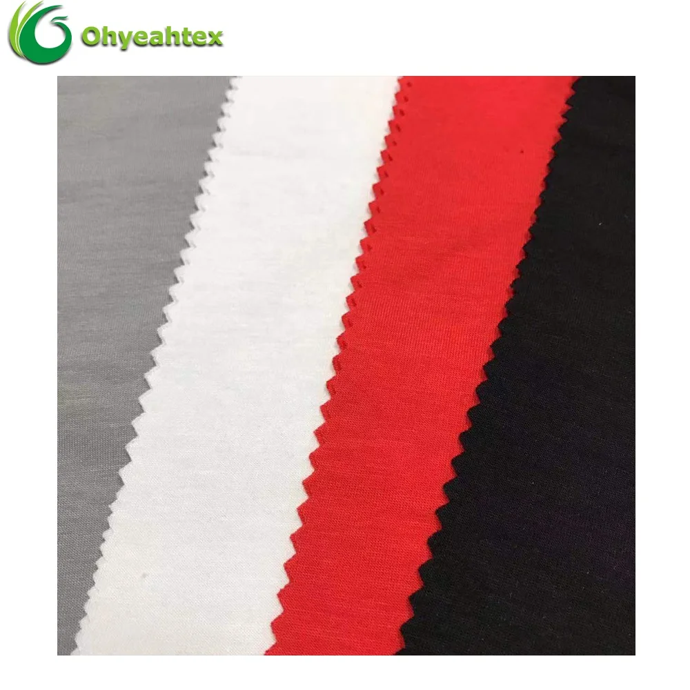 Экологически чистые трикотажные 180gsm эластичные органические Gots хлопок Бамбуковая ткань для младенцев