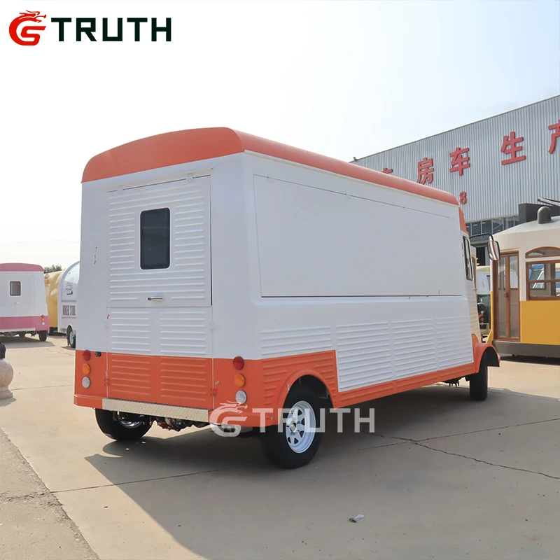 Large Drivable Bbq Bakery Coffee Trailer vintage foodTrucks Catering Electric Food Van Truck