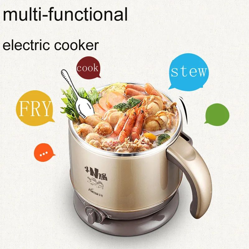 1.8 litre small portable household electric cooker convenient skillet stainless steel with tempered glass