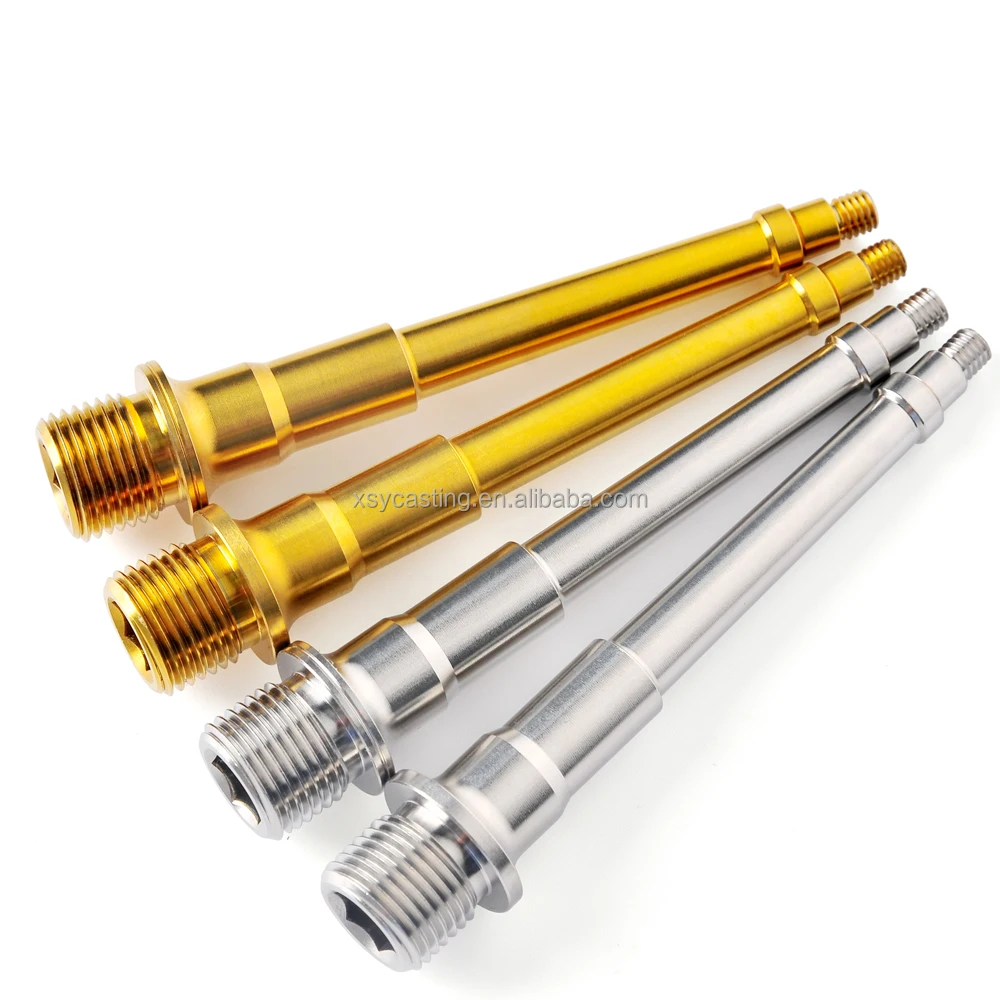 Custom Turning Left and Right Threaded Bike Pedal Titanium Spindle