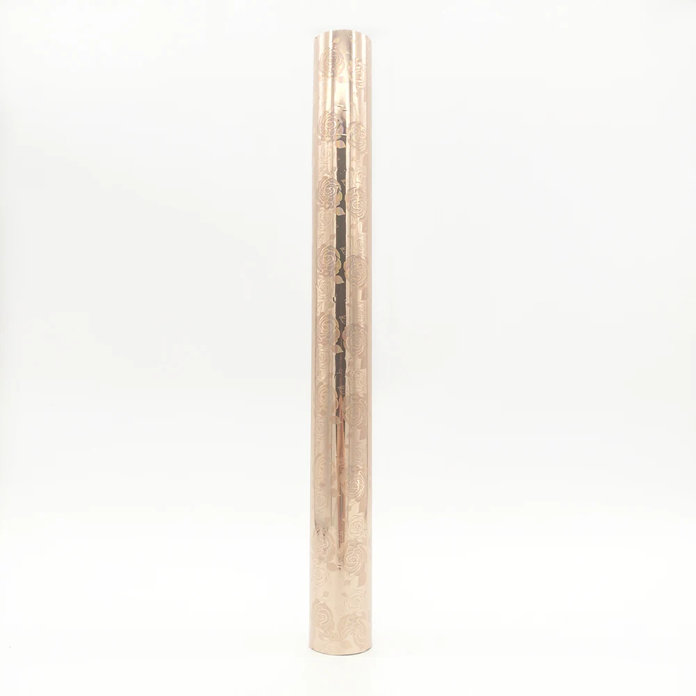 Free sample Rose pattern hot stamping foil Full transfer Laser film for leather and fabric