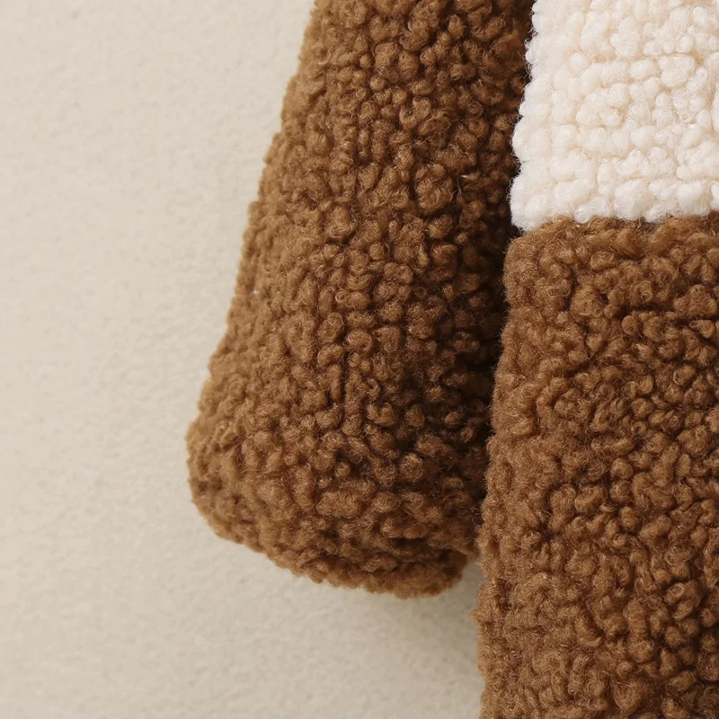 
New Toddler Girl Winter Clothes Cute Patchwork Long Sleeve Hoodies Single Breast Baby Coats Baby Boy Clothes Kids Clothing 0-24M 