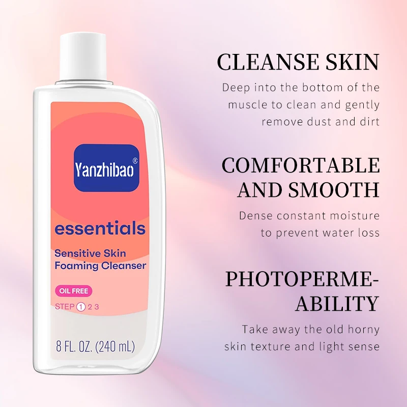 Essentials Oil-Free Daily Face Wash Anti-Aging Whitening Foaming Facial Cleanser Glycerin All Ages Removes Acne-Causing Dirt