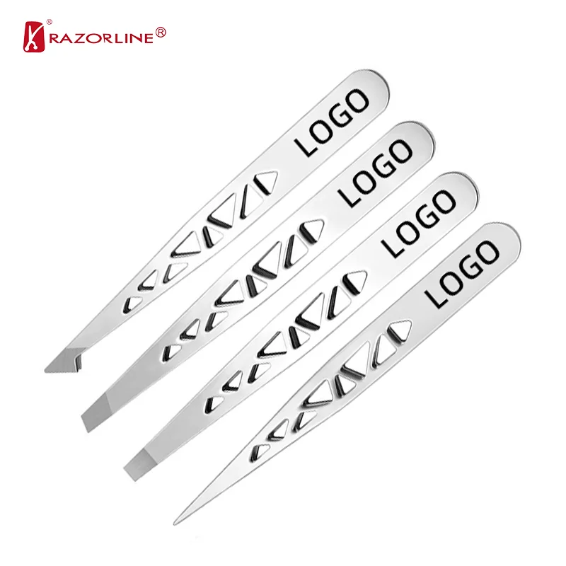 RBW4019 Профессиональный пинцет для удаления волос из нержавеющей стали с логотипом под заказ оптовая продажа ресниц