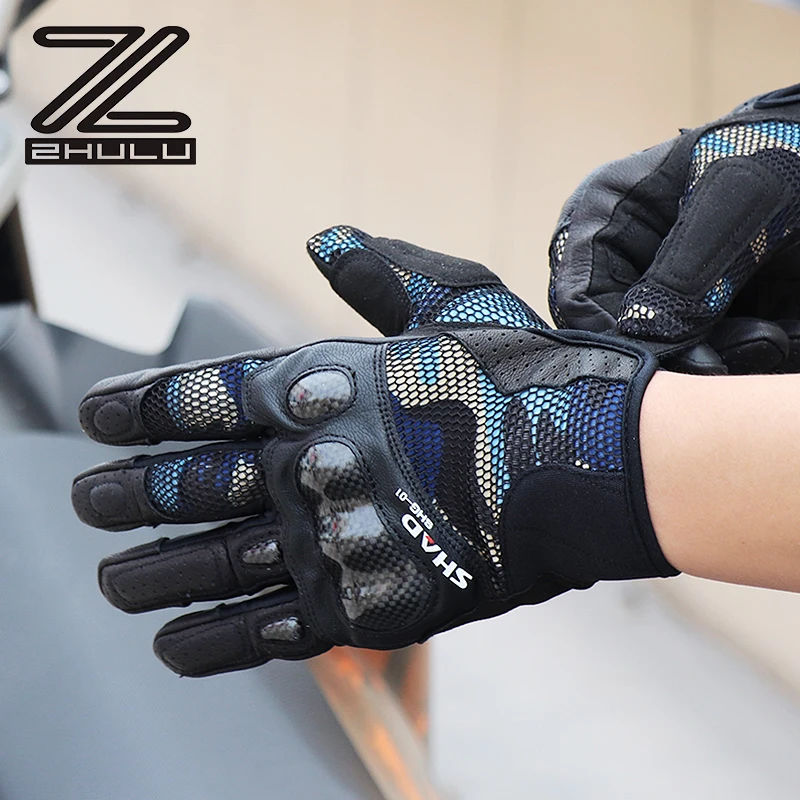 Anti fall full finger Motorbike Gloves summer motorcycle breathable gloves for men