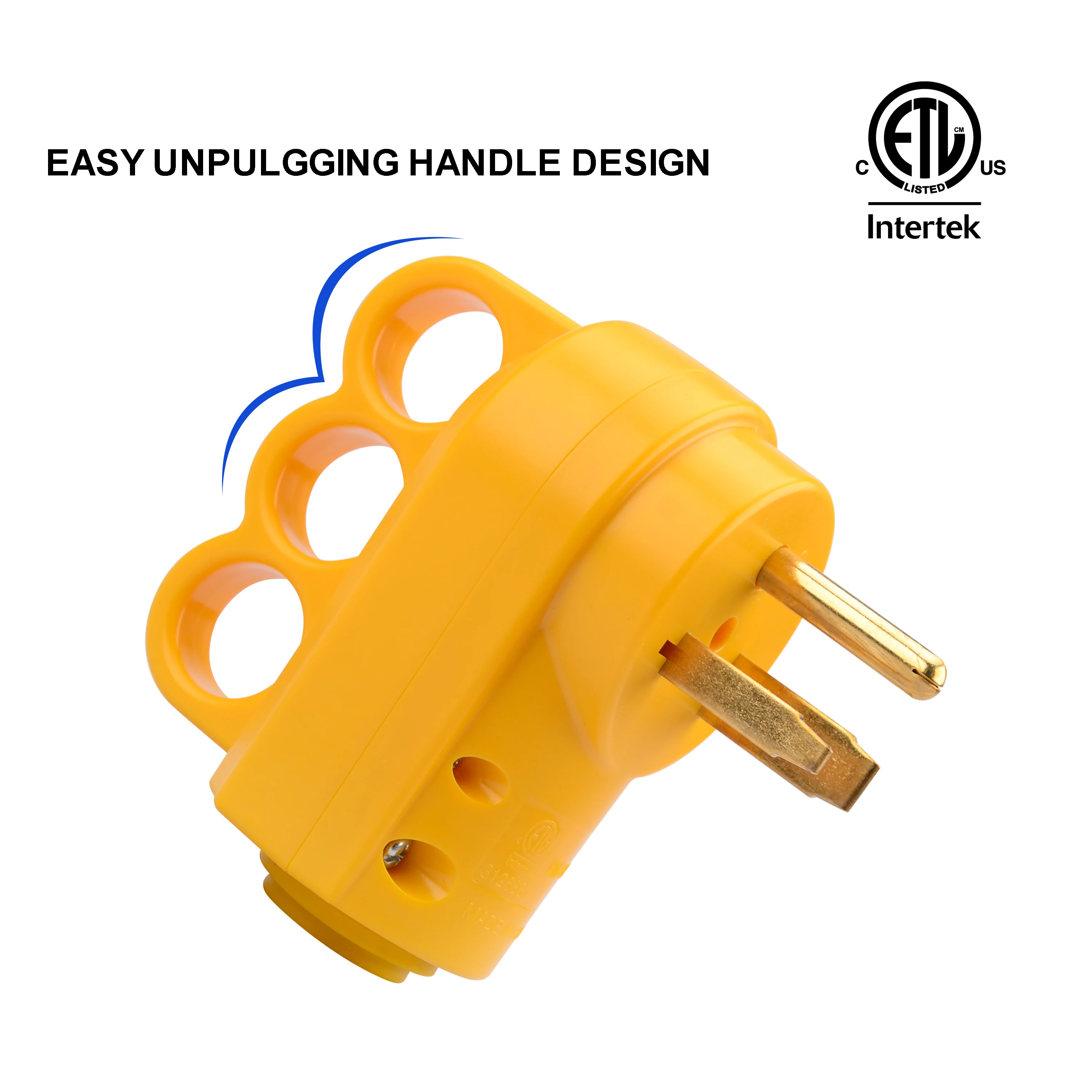 NEMA 6-50P/ 6-30P Plug Replacement, 30/50 Amp 250 Volts 3-Prong Grounded Heavy Duty Power Cord Plug with Handle, ETL Listed