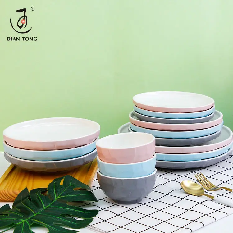 New style nordic hotel 7 pcs crockery dinnerware set porcelain tableware set restaurant ceramic dinnerware porcelain dinner set
