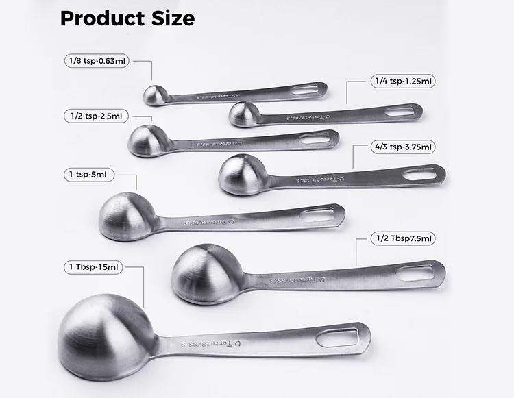 Кухонная ложка из нержавеющей стали для кофе и сахара, мерные ложки, чайные чашки