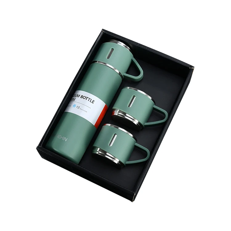 Портативная Вакуумная чашка из нержавеющей стали, термос, бутылка для воды с мягкой силиконовой ручкой и изолированной крышкой