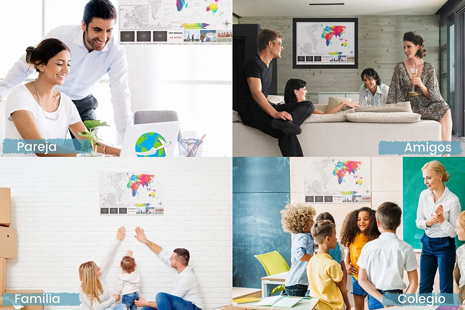 Дорожные по всему миру серебристые и прозрачные акварельные карты мира царапины