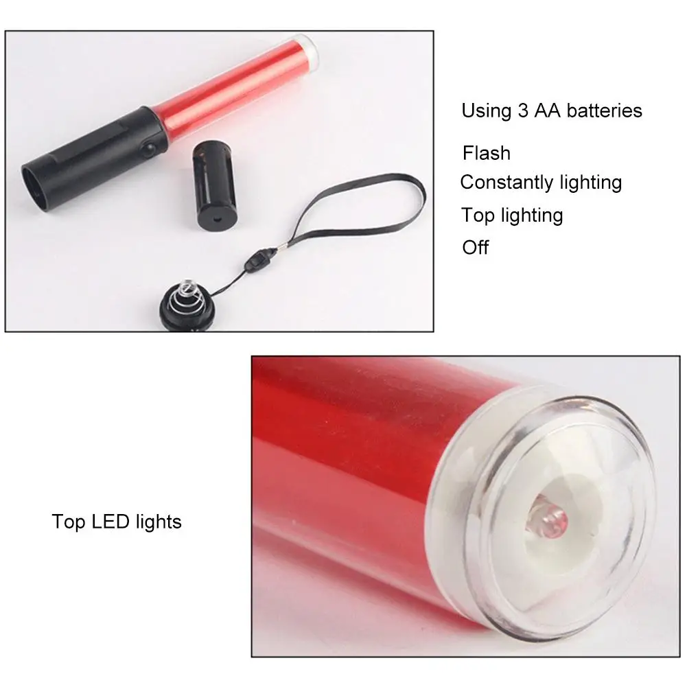 Hot Sale Waterproof IPX5 LED Safety Signal Baton Wand Work Light Zoom Flashlight Emergency Lamp for Traffic