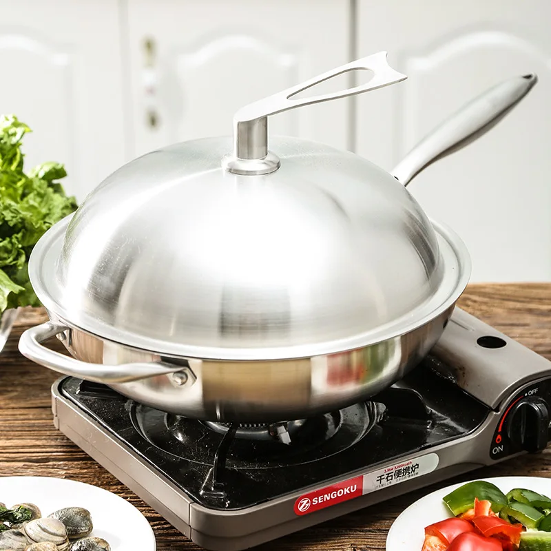 Non-stick stainless steel honeycomb frying pan