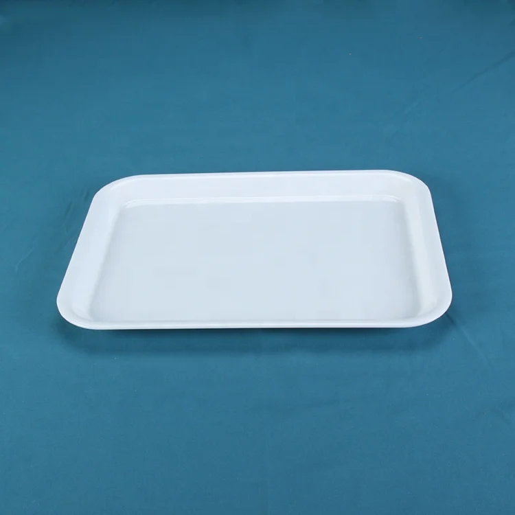 Wholesale Custom Logo Unbreakable Plastic Melamine Plain Blank Food Serving Rolling Tray