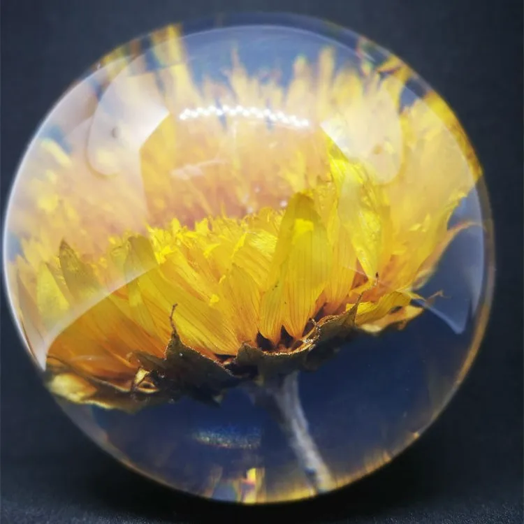 New  acrylic resin flower ball  acrylic clear ball with flower inside custom various flower available