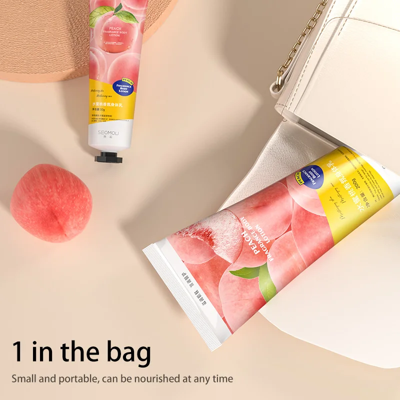 SEOMOU OEM Body Lotion Peach Perfume Body Moisturizer Lotion Brightening Body Cream For After Bath