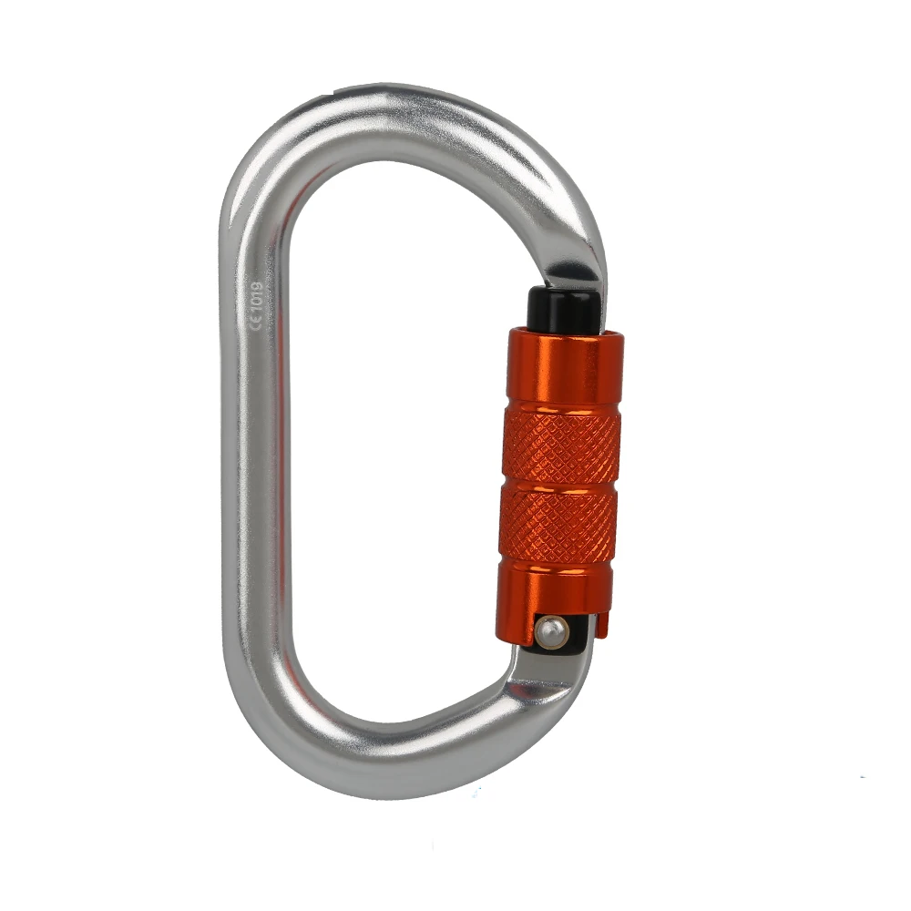 New Top Quality  CE UIAA 25kN 7075 aluminum O shaped rock climbing carabiner 25KN break force