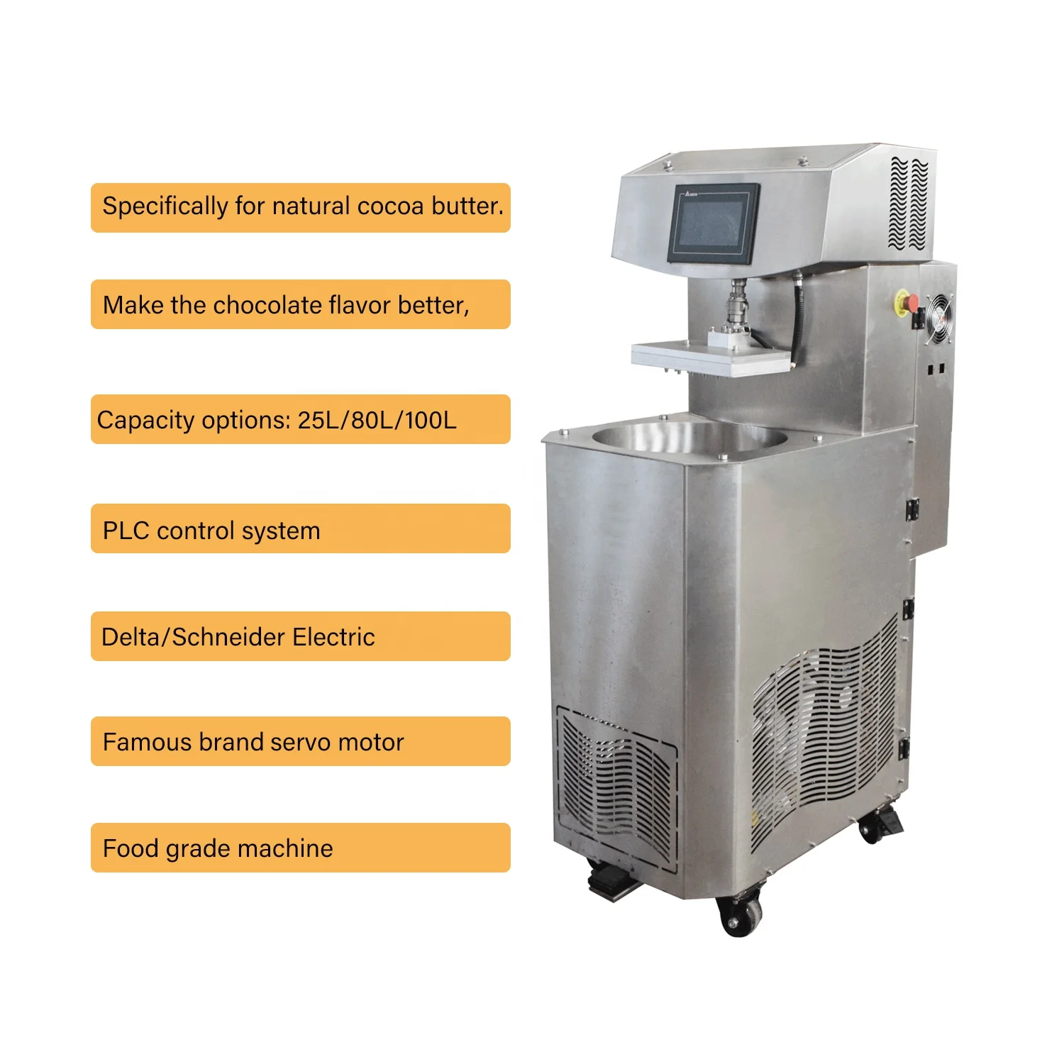 Customized Supports Advanced Design Electric Brand 25L Small Chocolate Tempering  enrobing Machine melting chocolate making line
