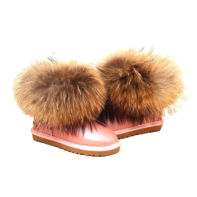 Оптовая продажа, детские зимние ботинки из натуральной овечьей кожи, зимние ботинки для мальчиков и девочек с мехом енота, детские ботинки, зимние ботинки для девочек