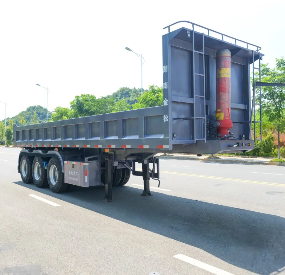 Factory low price 3 Axles 60 tons tipper truck end dump trailer Rear Dumper tractor Trailer for sale