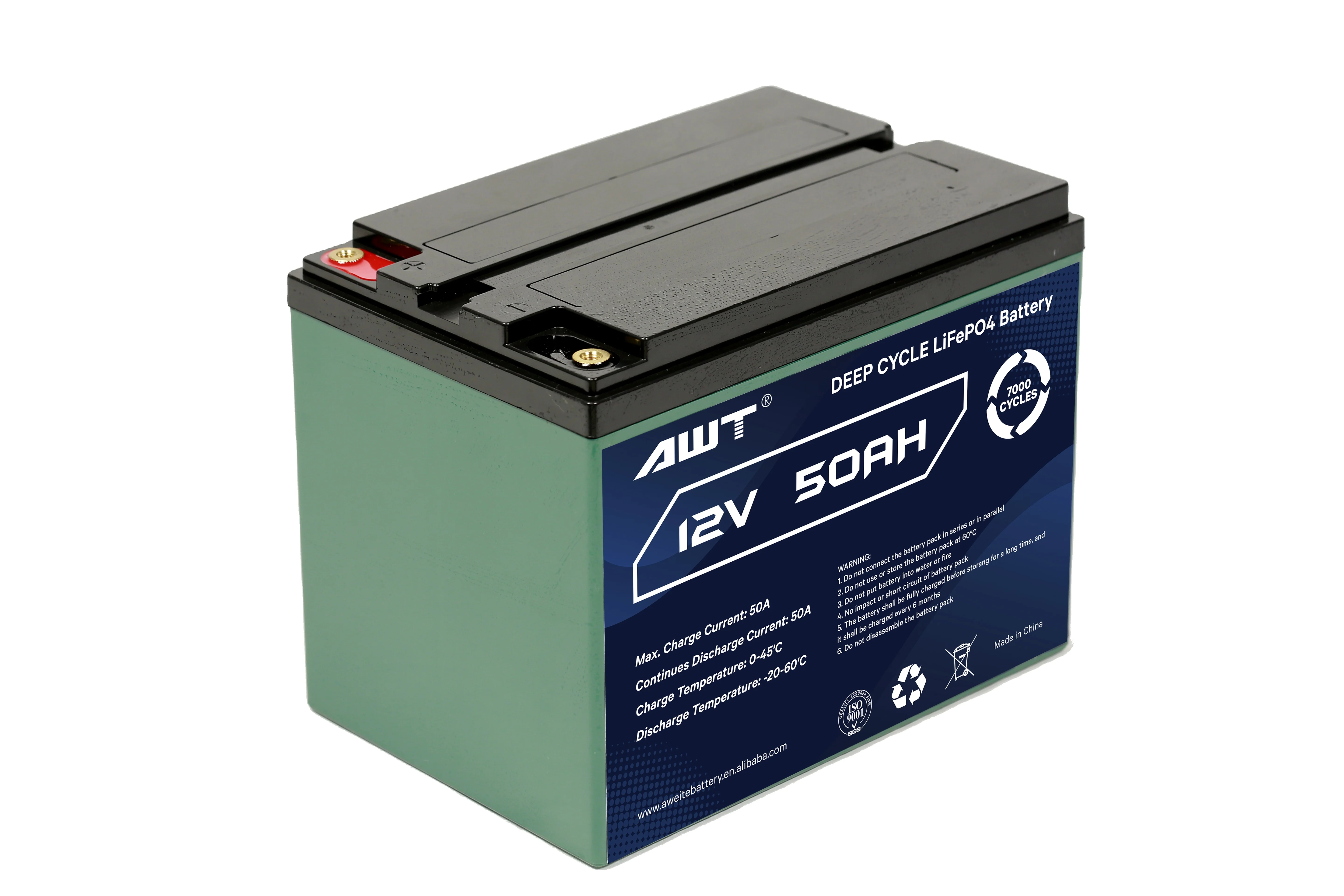 Lifepo4 Bateria 12v 50ah Lithium Iron Battery Pack IP67 12 V 50 Ah Lifepo4 Battery Long Cycle Life For Home Appliances